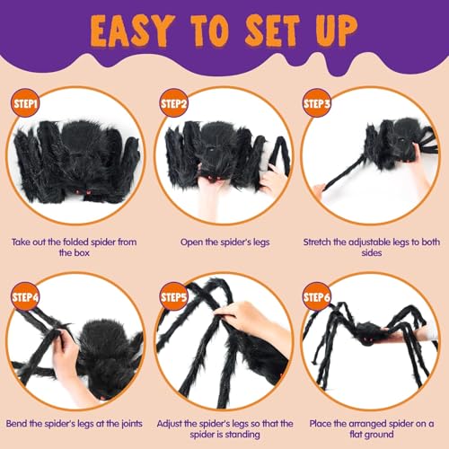 JOYIN Giant Halloween Hairy Spider Outdoor Yard & Haunted House Decor