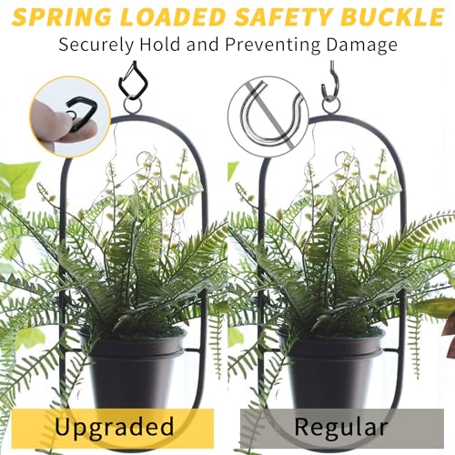 2.2-Inch Screw-In Hanger Hooks with Safety Buckle - 10 Pack, Black