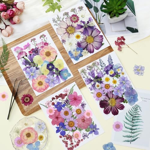 85 Pcs Natural Dried Pressed Flowers Set with Tweezer for Resin Crafts & DIY