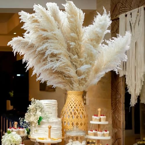 40pcs 40-Inch Tall Pampas Grass Stems for Boho Floor Vase Decor