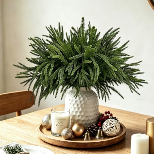 Artificial Norfolk Pine Stems 18 Inch for Christmas Decor - 16PCS - Variation of 16norfolk Pine
