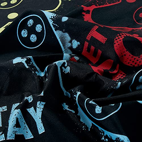 4-Piece Gamer Bed Sheet Set - Full Size Retro Video Game Pattern Bedding
