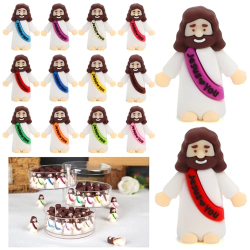80 Pcs Mini Jesus Figurines - Tiny Religious Pocket Figures for Party Favors