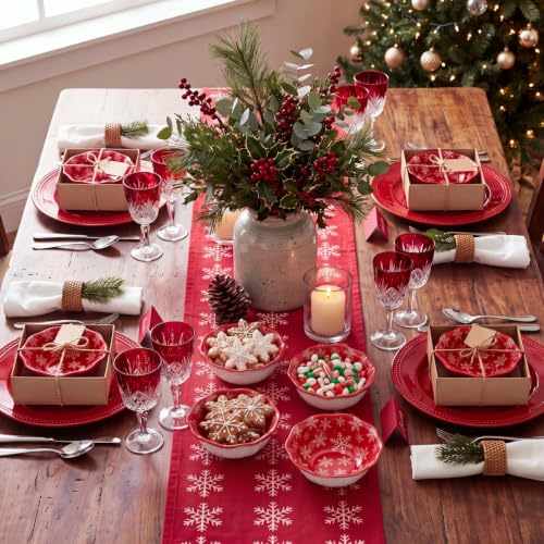SiliFine 12 Pcs Christmas Snowflake Ceramic Favors for Guests Bulk Gifts