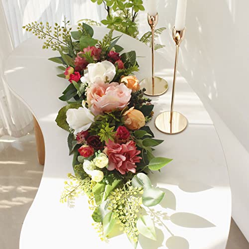 30-Inch Artificial Rose and Hydrangea Flower Swag for Wedding Arch Decor