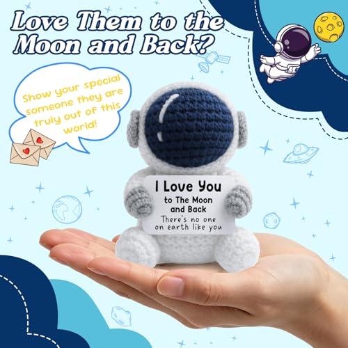 Handmade Crochet Astronaut Figurine Romantic Anniversary Gift for Couples