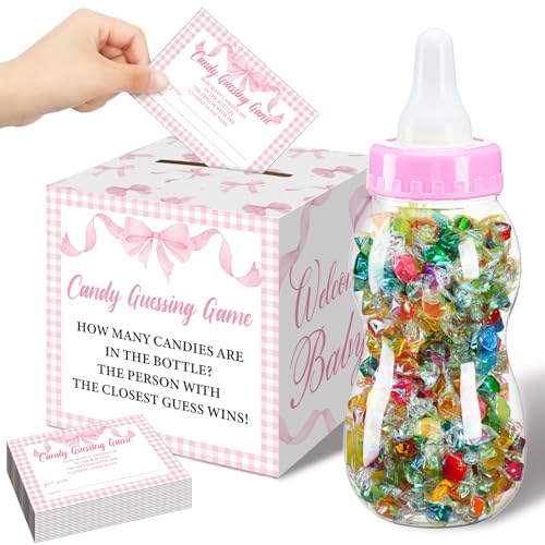 52-Piece Baby Shower Game Set with Large Bottle and Guessing Cards