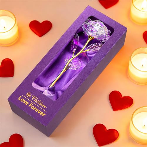 Artificial Rainbow Rose Flower Gift for Women, Romantic Keepsake Present