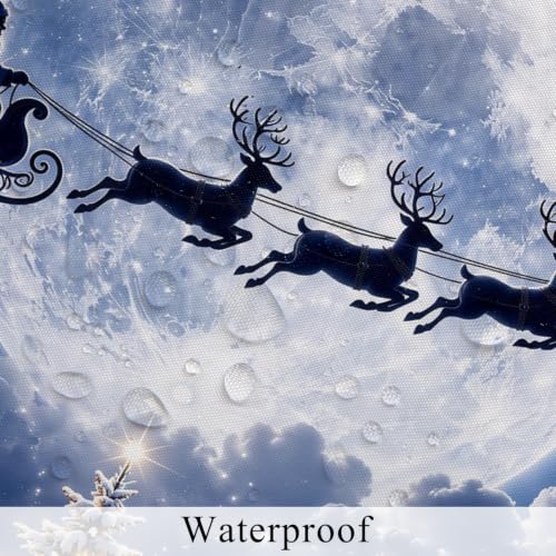 Canessioa Blue Winter Christmas Shower Curtain 72x72 inch Bathroom Decor