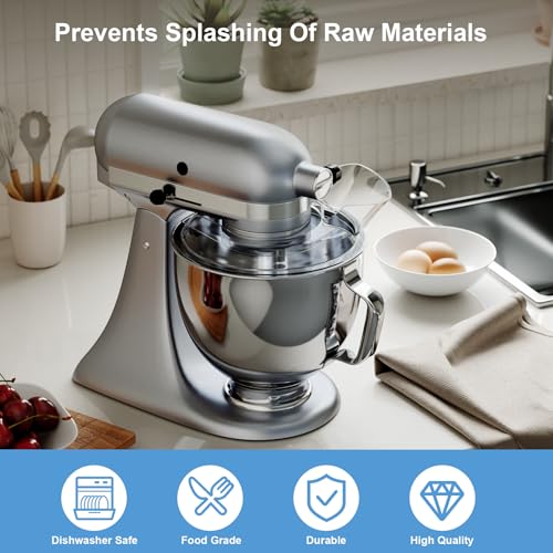 Pouring Shield Splash Guard for 4.5-5QT Tilt-Head Stand Mixer Bowls