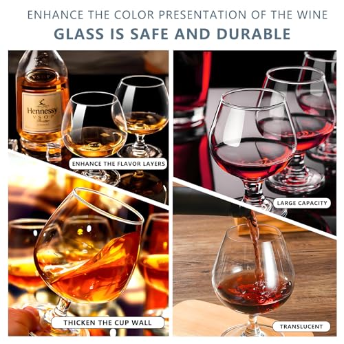 DOTUHAO 2 Pack Cognac Glasses - 11.5 Oz Brandy Snifter Set for Whiskey & Spirits