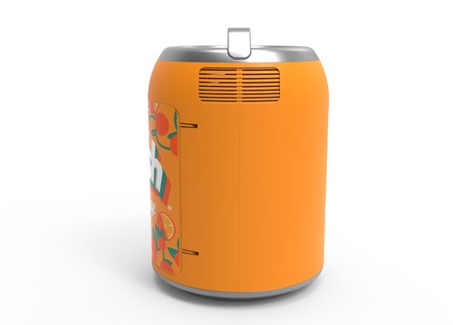 Crush branded can shaped 6 can mini personal fridge cooler-W: 10.20" x L: 10.20" X H: 14.53 (Orange)