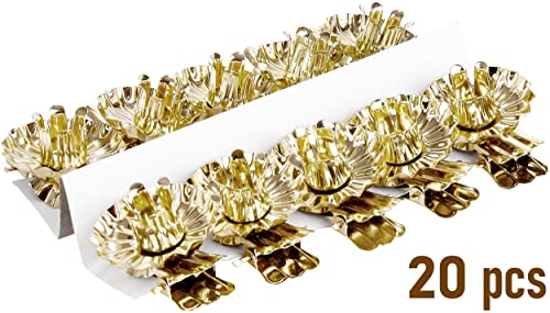 Gold Christmas Tree Candle Holders with Clip - 20 Pack Vintage Tree Clips