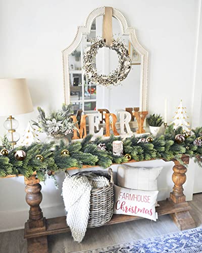 6ft Christmas Pine Garland - Fake Greenery for Mantel, Table Runner & Decor