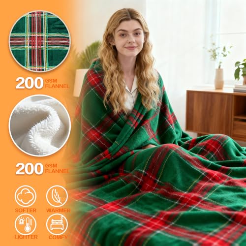 Heated Throw Blanket, Soft Flannel 50"x60" with 10 Heating Levels