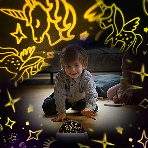 Unicorn Star Projector Night Light for Kids 2-in-1 Bedroom Lamp