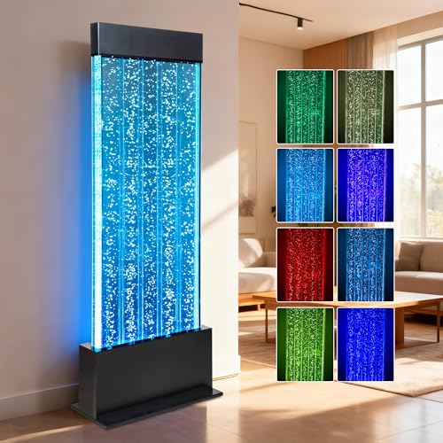 47-Inch LED Bubble Wall Floor Fountain with Remote and App Control