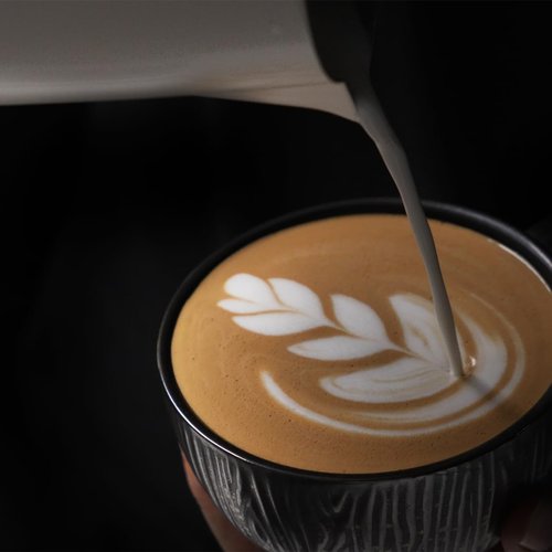 Coosigar Milk Frothing Pitcher 450ml/15oz,304 Stainless steel Espresso Steaming Pitcher,milk frother cup,Milk Jug Cup,Latte Art(cream white)