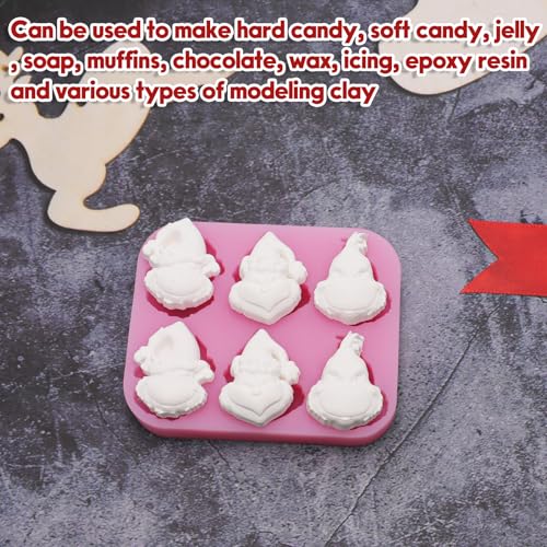 XMAS2 2 Pcs 3D Skull Christmas Chocolate Molds – Pink Silicone Candy & Cake Mold