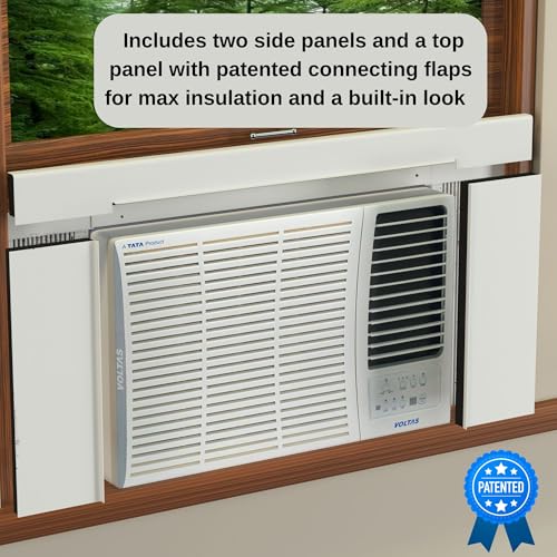 Window AC Unit Insulation Side Panels White 3-Piece Cover