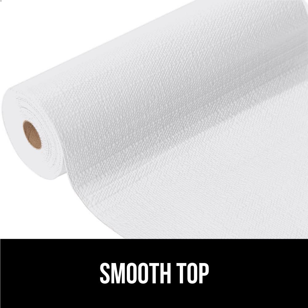 GORILLA GRIP DripGuard Shelf Liner, Non-Adhesive Drawer and Kitchen Cabinet Protector, 20x240 Inch, Strong Grip Slip Resistant Underside, Smooth Surface Liners for Cabinets, Bathrooms, Closets, White
