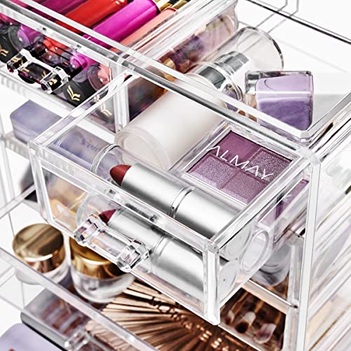 Sorbus 6-Drawer Clear Makeup Organizer with 4 Large & 2 Small Drawers - Vanity Storage