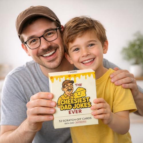 Funny Dad Joke Scratch-Off Cards Gift Set for Family & White Elephant