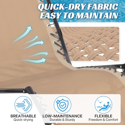Zero Gravity Chair Replacement Fabric Kit with Bungee Cords, 21" x 63"