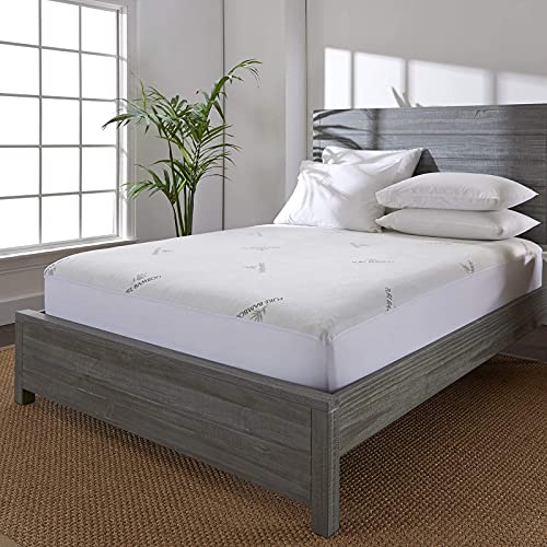 Waterproof Queen Mattress Protector - Breathable Bamboo Cover