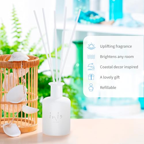 Ocean Breeze Reed Diffuser Set - 3.3oz Coastal Fragrance Oil & Glass Vessel