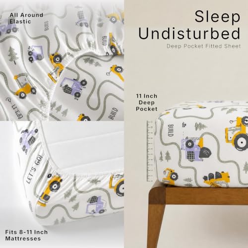 100% Cotton 3PC Kids Bedding Set - Twin Tractor Design