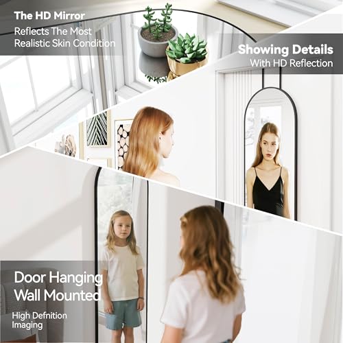 47x14 Inch Full Length Mirror, Over-the-Door or Wall Mounted Dressing Mirror