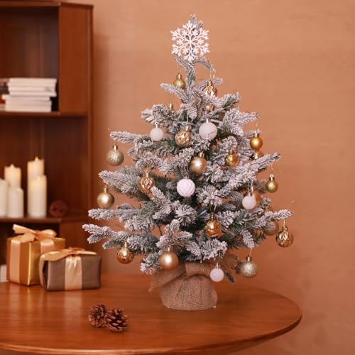 HipTree Champagne Gold Mini Baubles 30ct 1.18 Inch Xmas Halloween Tree Decor