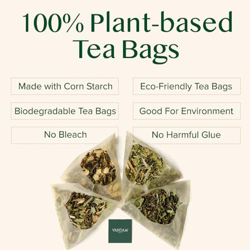 VAHDAM, Turmeric Ashwagandha Herbal Tea Bags (100 Count) Caffeine Free, Non GMO, Gluten Free | 100% Pure Herbal Blend - Sweet & Earthy | Whole Leaf Tea Bags | Resealable Ziplock Pouch