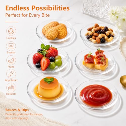 WUWEOT 12 Pack Small Glass Saucers 5.2 Inch Clear Round Coffee Tea Plates