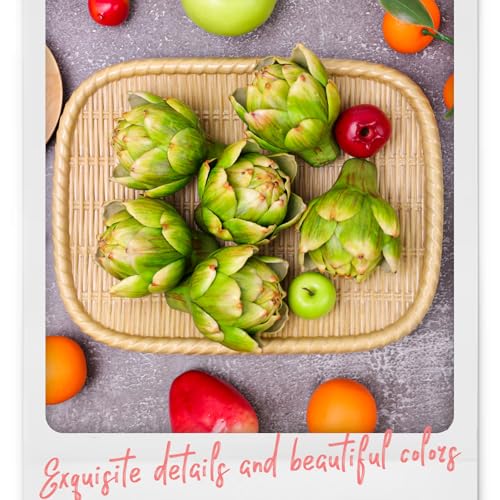 6-Piece Small Artificial Artichokes, Realistic Faux Vegetable Bowl Fillers