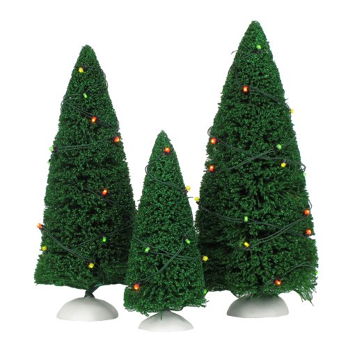 Department 56 Decorative Lit Tree Set - Artificial Christmas Village Accessories