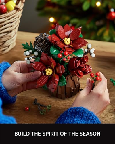 Nifeliz Poinsettia Flower Building Set NF10347 – DIY Floral Display Kit