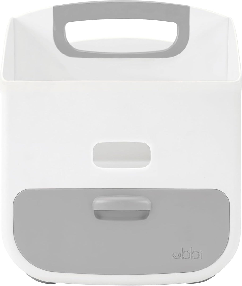 Ubbi Portable Diaper Changing Station - Diaper Storage Caddy Organizer with Folding Mat | Gray