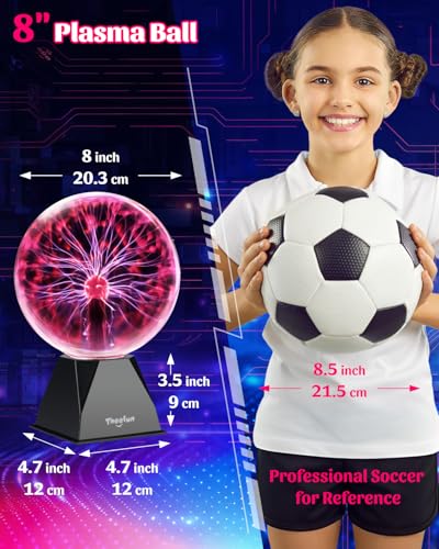 8-Inch Plasma Ball Lamp with Touch and Sound Sensitive Lightning Effects