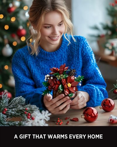 Nifeliz Poinsettia Flower Building Set NF10347 – DIY Floral Display Kit