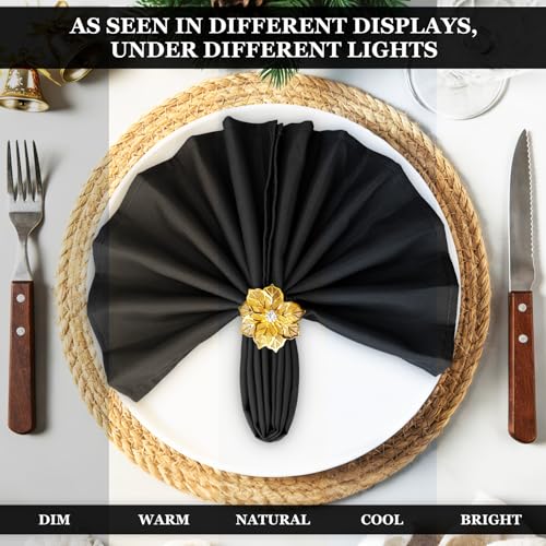 120-Piece Set of 17x17 Inch Polyester Cloth Dinner Napkins - Black
