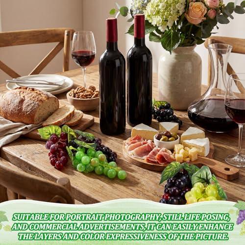 Artificial Grape Set - 24 Lifelike Rubber Grapes with Vines in 6 Colors
