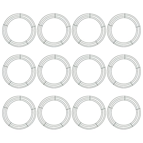 12 Pack 12-Inch Metal Wreath Frames Ring for DIY Christmas — Round 12 Pcs
