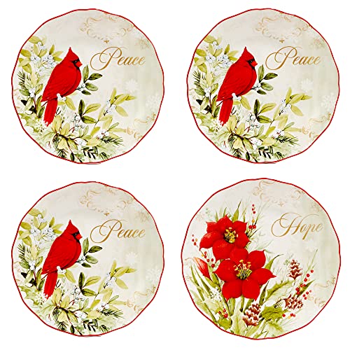 Certified International Winter's Medley Medium 8.5" Salad & Dessert Plates Set of 4