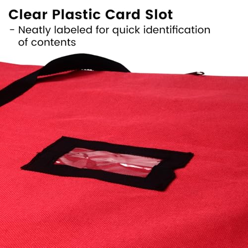 Red Pop Up Christmas Tree Storage Bag - 34in Square, Pre-lit, Reinforced Handle