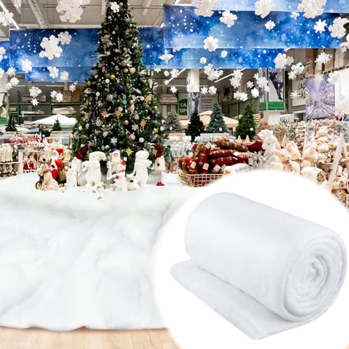 Artificial Snow Blanket Roll 5x10 ft - Thick Faux Snow Mat for Christmas Decor