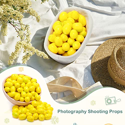 100 Pcs Artificial Faux Lemons - Realistic Yellow Fruit Decor