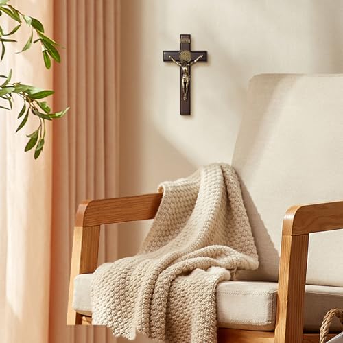 5-Inch Wood Standing Cross Crucifix for Wall or Table Home Decor