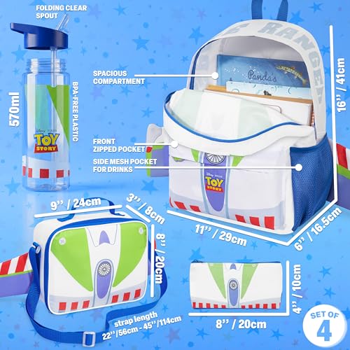 Boys 4-Piece School Backpack Set with Insulated Lunch Bag & Water Bottle